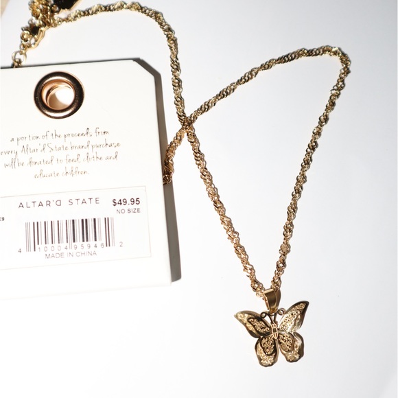 Altar'd State Jewelry - Altar’d State 18K Gold Dipped Large Butterfly Charm Necklace NWT